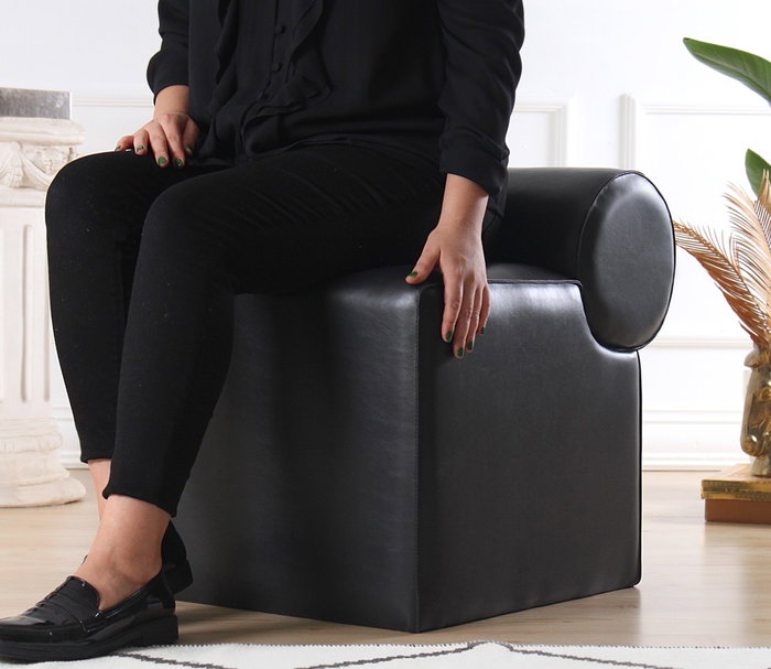 Atelier Del Sofa Rohin Deri Puf - Negro